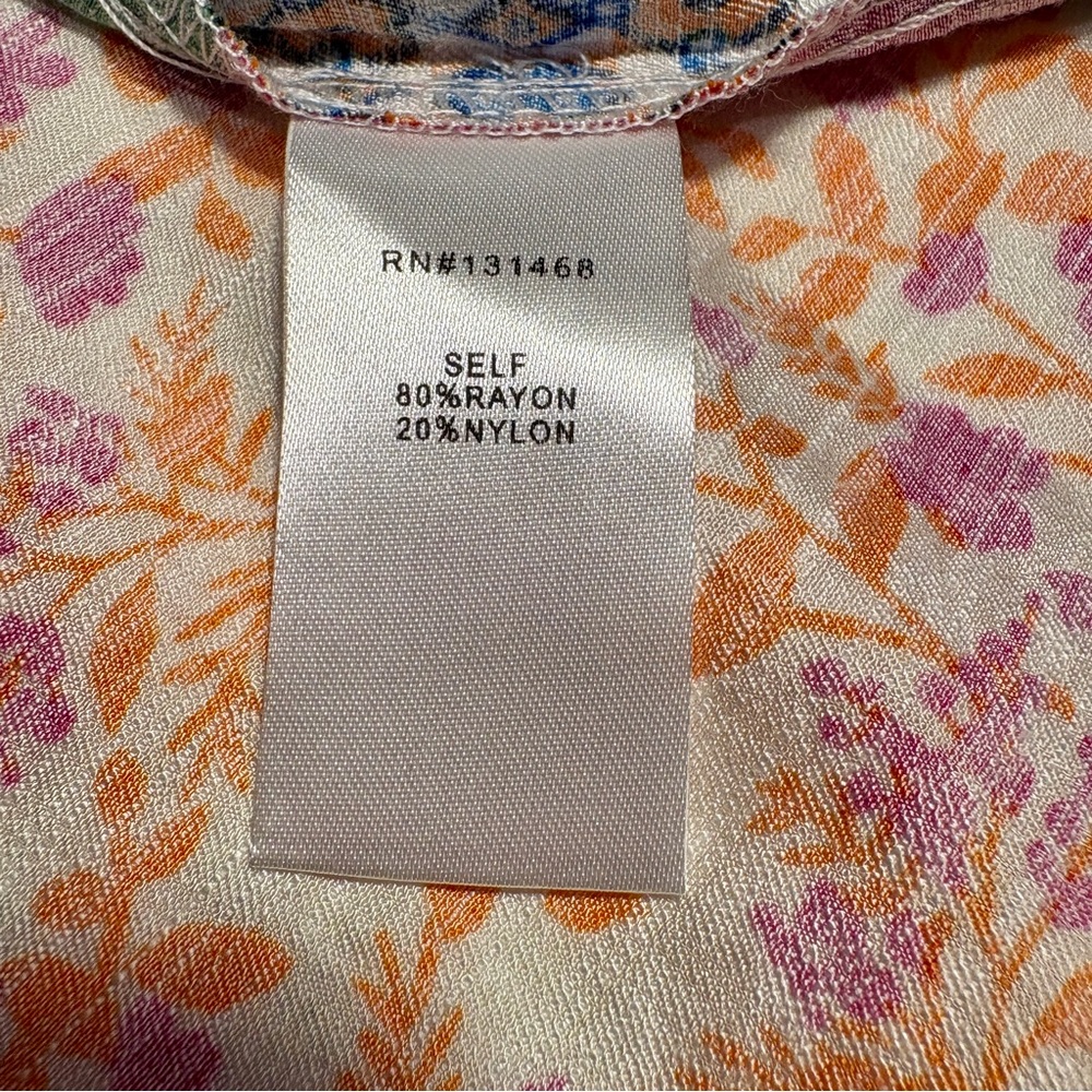 Fate Floral Patchwork Button Down Top Size Small - image 7